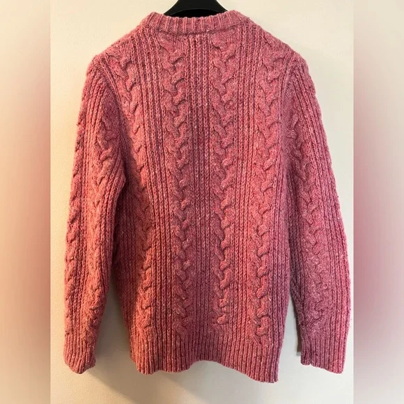 J. Crew Kilcarra Donegal Cable Knit Crewneck Sweater, XS - Picture 3 of 9